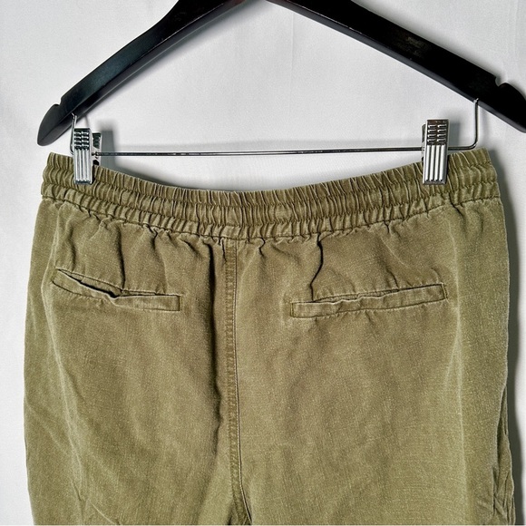 🌿 J.Crew Point Sur Linen-Lyocell Jogger Pants (6) Olive Green, Elastic Waist - Picture 11 of 14